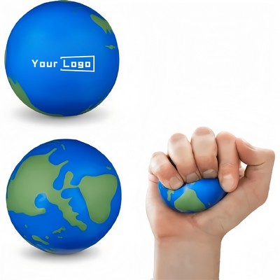 Ergonomic Squeeze-Relief Globe-Shaped Stress Ball