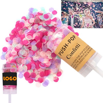 Push Up Multi-Color Confetti Popper w/A Custom Printed Decal