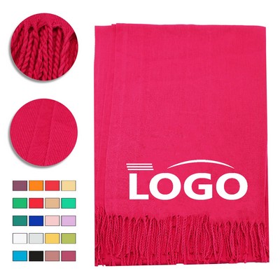 Winter Wrap Shawl Scarf With Fringes