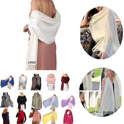 Luxury Pashmina Shawl Women Wedding Cashmere Scarf