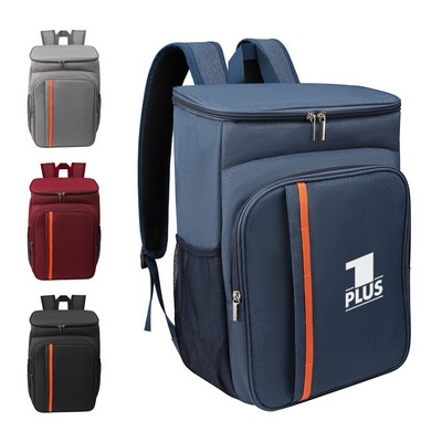 23L Large Oxford Zipper Insulated Backpack Cooler Bag