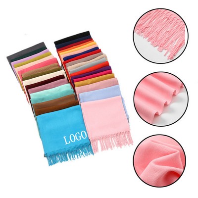 Winter Long Pashmina Wrap Shawl Scarf w/Fringes